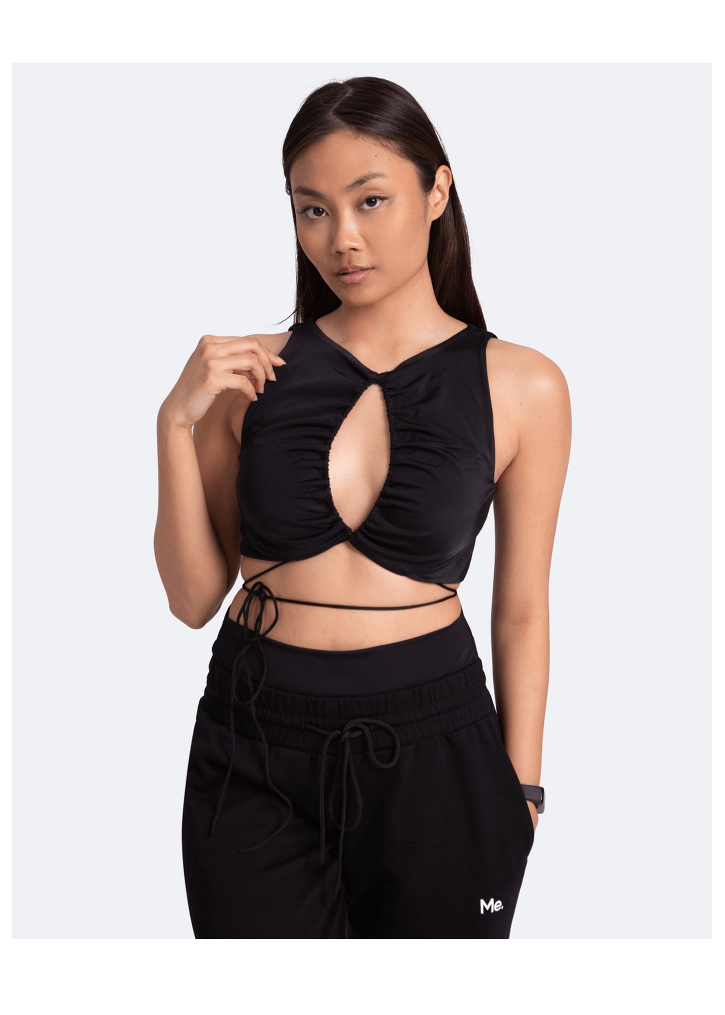 Sexy Front-Tie Support Top | Black