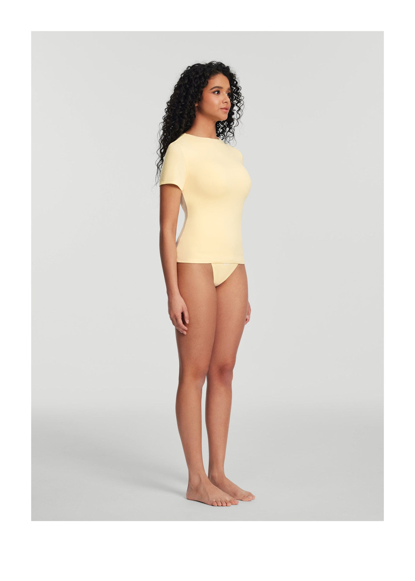 Short Sleeve Crew Neck Top | Lemon Meringue