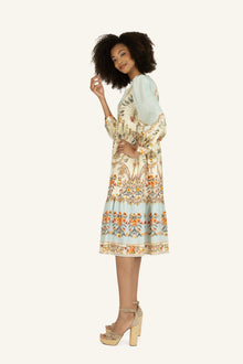 Sia Dress | Light Blue Tropical Print