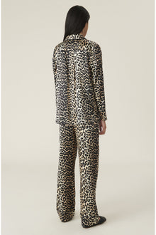 Silk Satin Shirt | Leopard