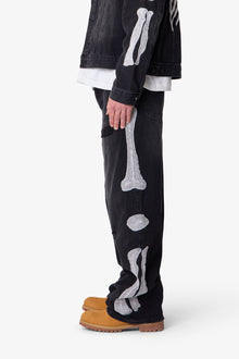 Skeleton Ultra Baggy Denim | Washed Black