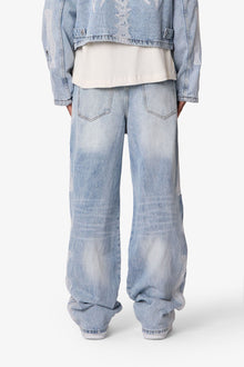 Skeleton Ultra Baggy Denim | Washed Blue