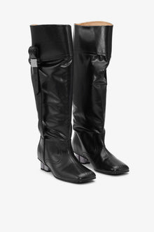 Slouchy Knee Boots in | Black