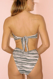 Tori Ties Bandeau Bikini Top | Slub Knit