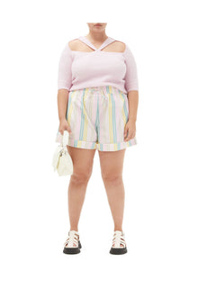 Soft Wool Cut Out Top | Pink Tulle