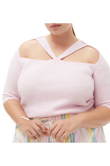 Soft Wool Cut Out Top | Pink Tulle