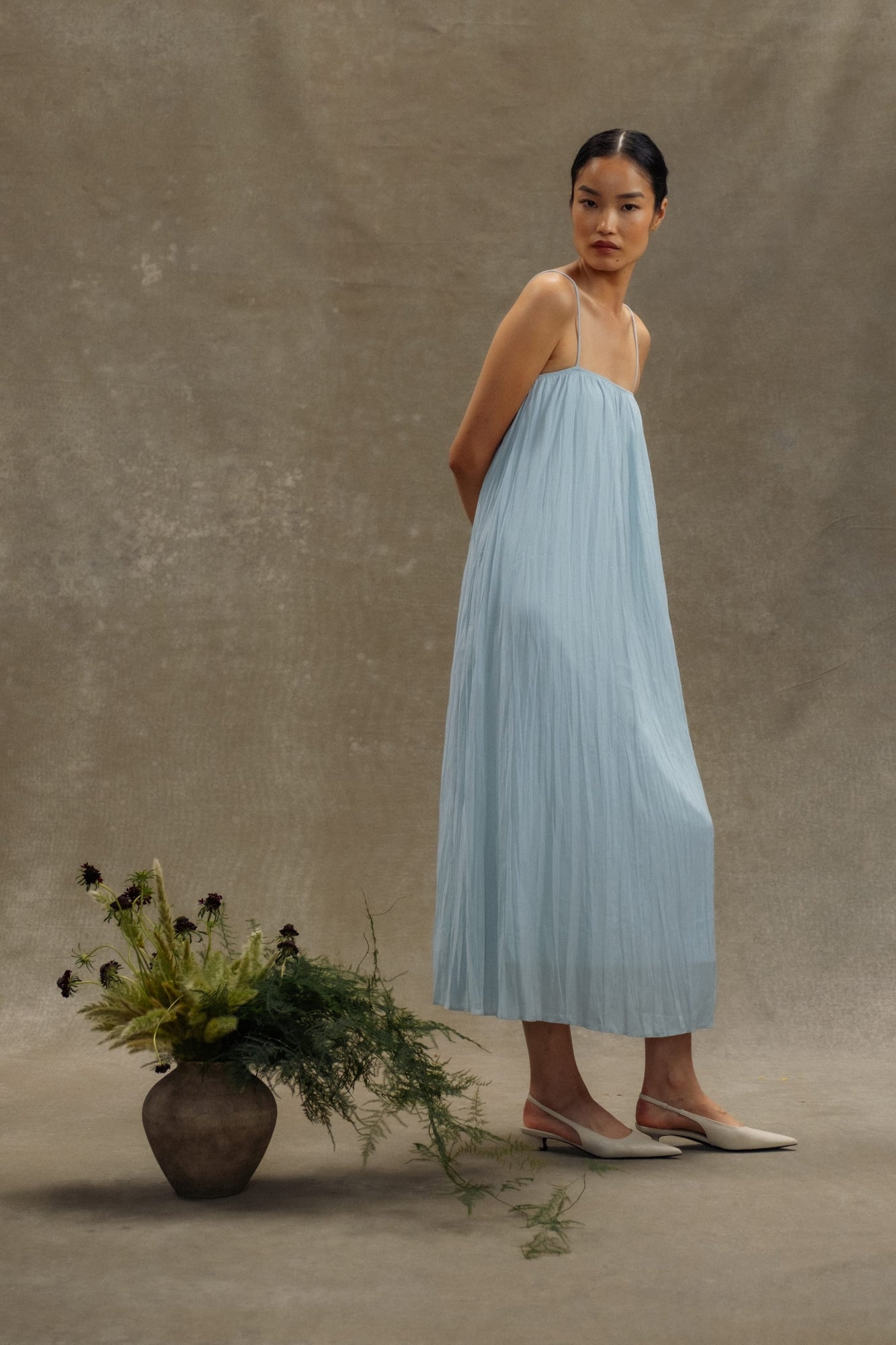 Diana | Solange Crinkled Maxi Dress in Size Small