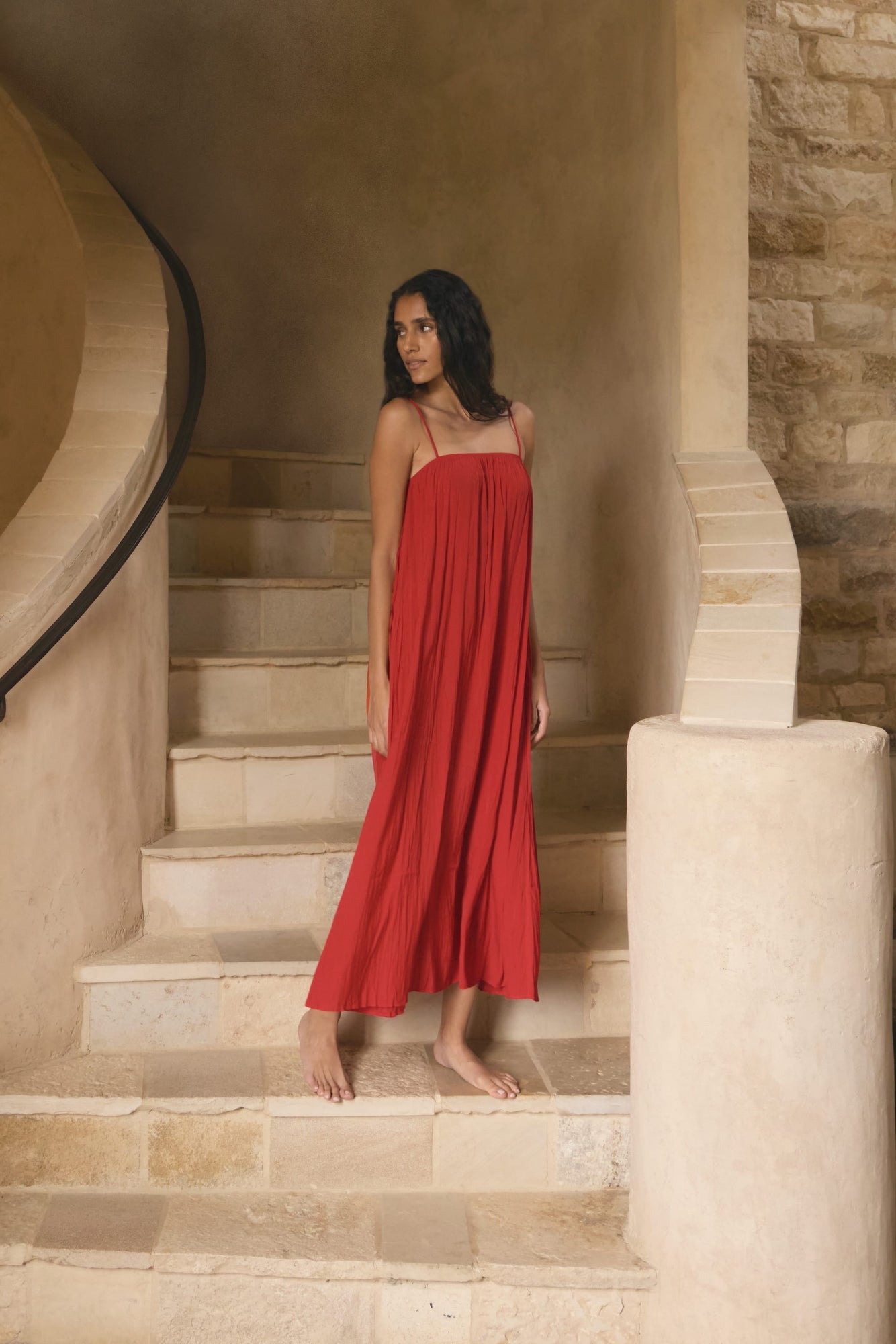 Aya | Solange Crinkled Maxi Dress in Size Small