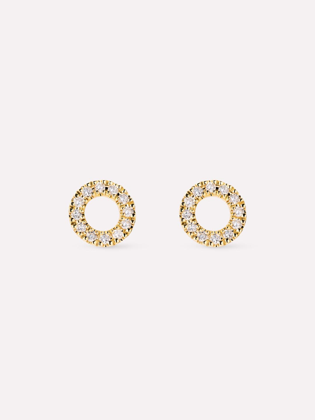 Diamond Circle Studs | 10K Solid Gold | 0.07 CTW Diamonds