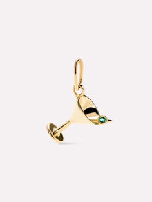 Emerald Martini Charm | 10K Solid Gold | Emerald