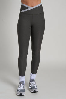 Beyond Yoga | Spacedye Outlines High Waisted Midi Legging | Dusty Forest Heather