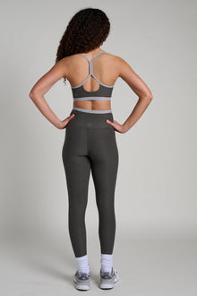 Beyond Yoga | Spacedye Outlines High Waisted Midi Legging | Dusty Forest Heather