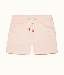 Standard Fern Mid-Length Swim Shorts | Rose/White