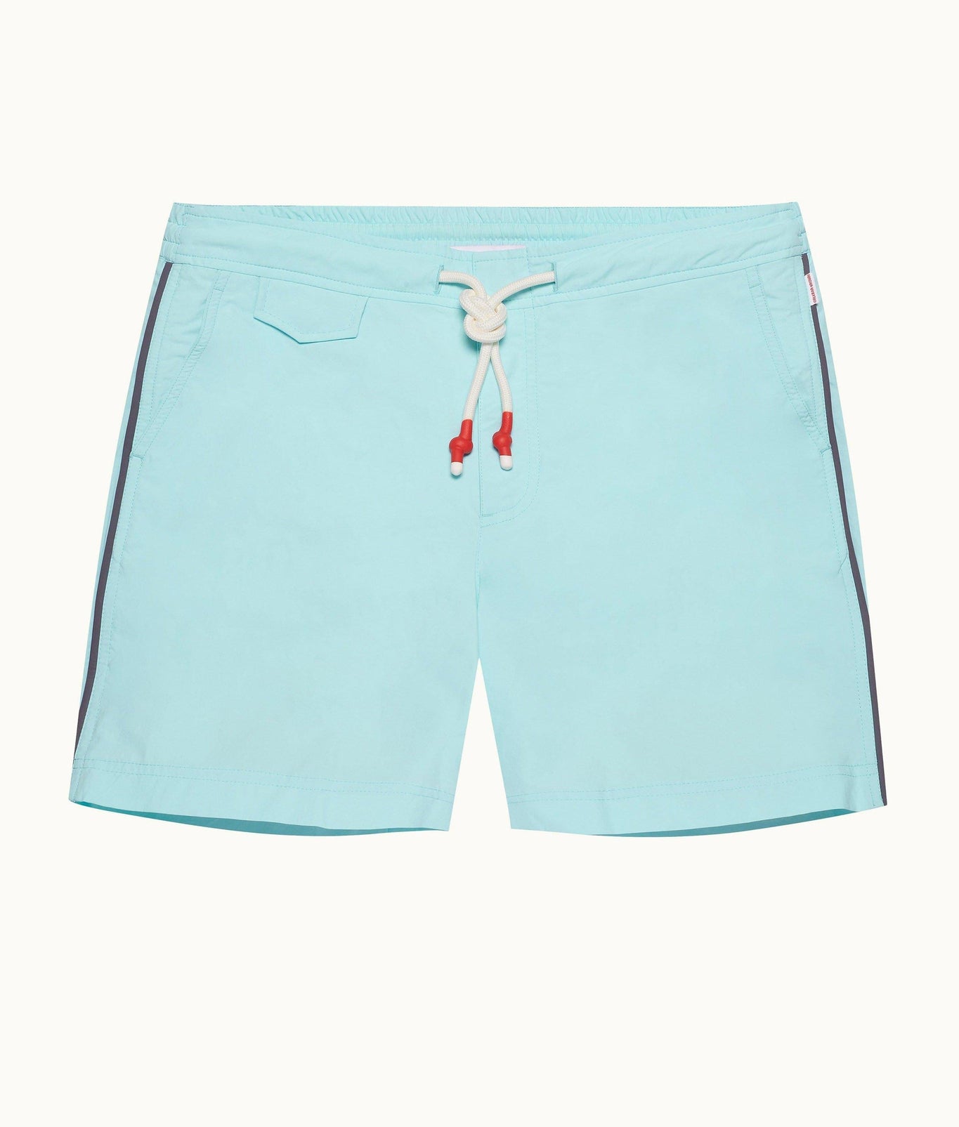 Standard Piping Drawcord Mid-Length Swim Shorts | Clear Sky