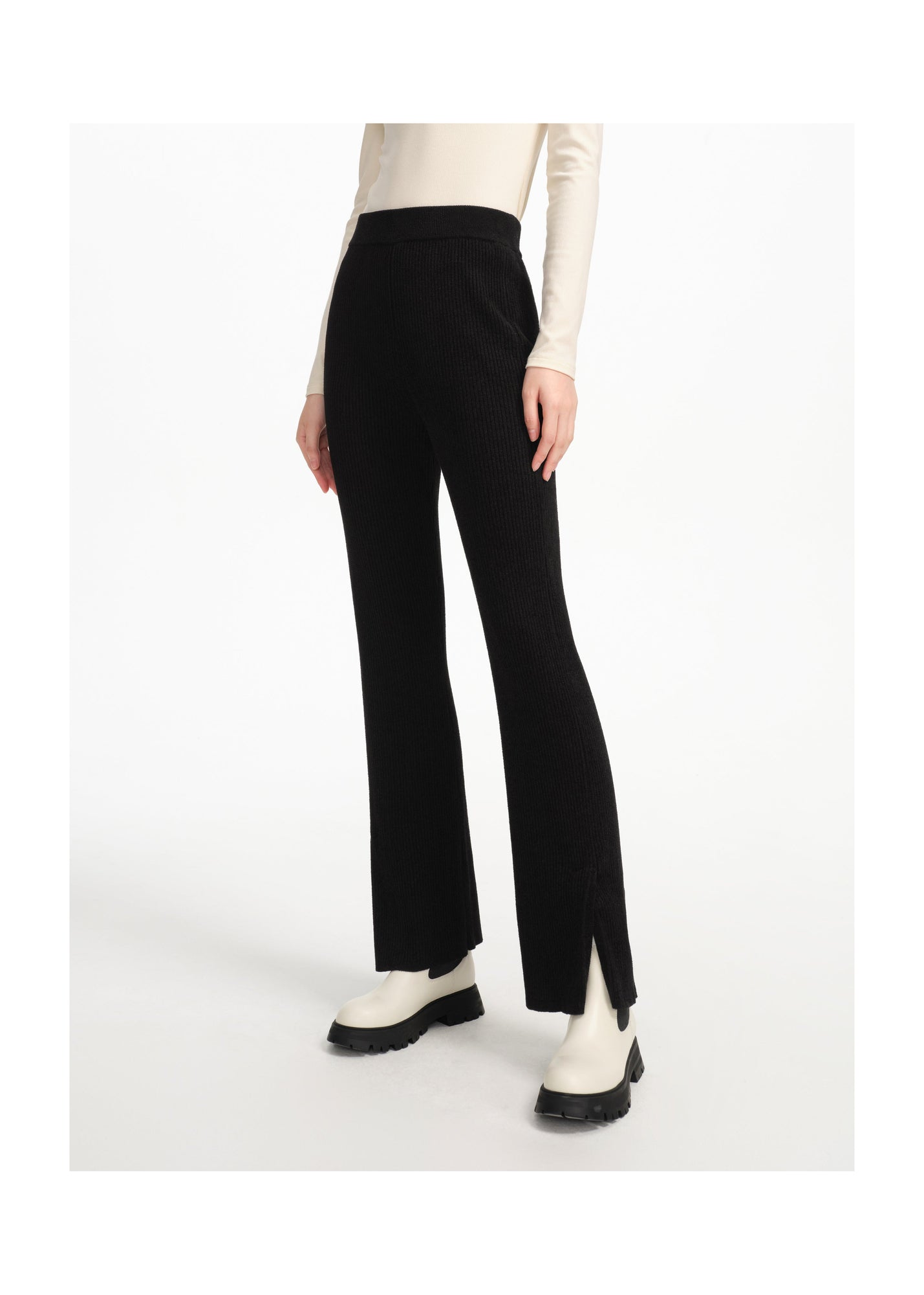 Straight-leg Knitted Skirt | Black