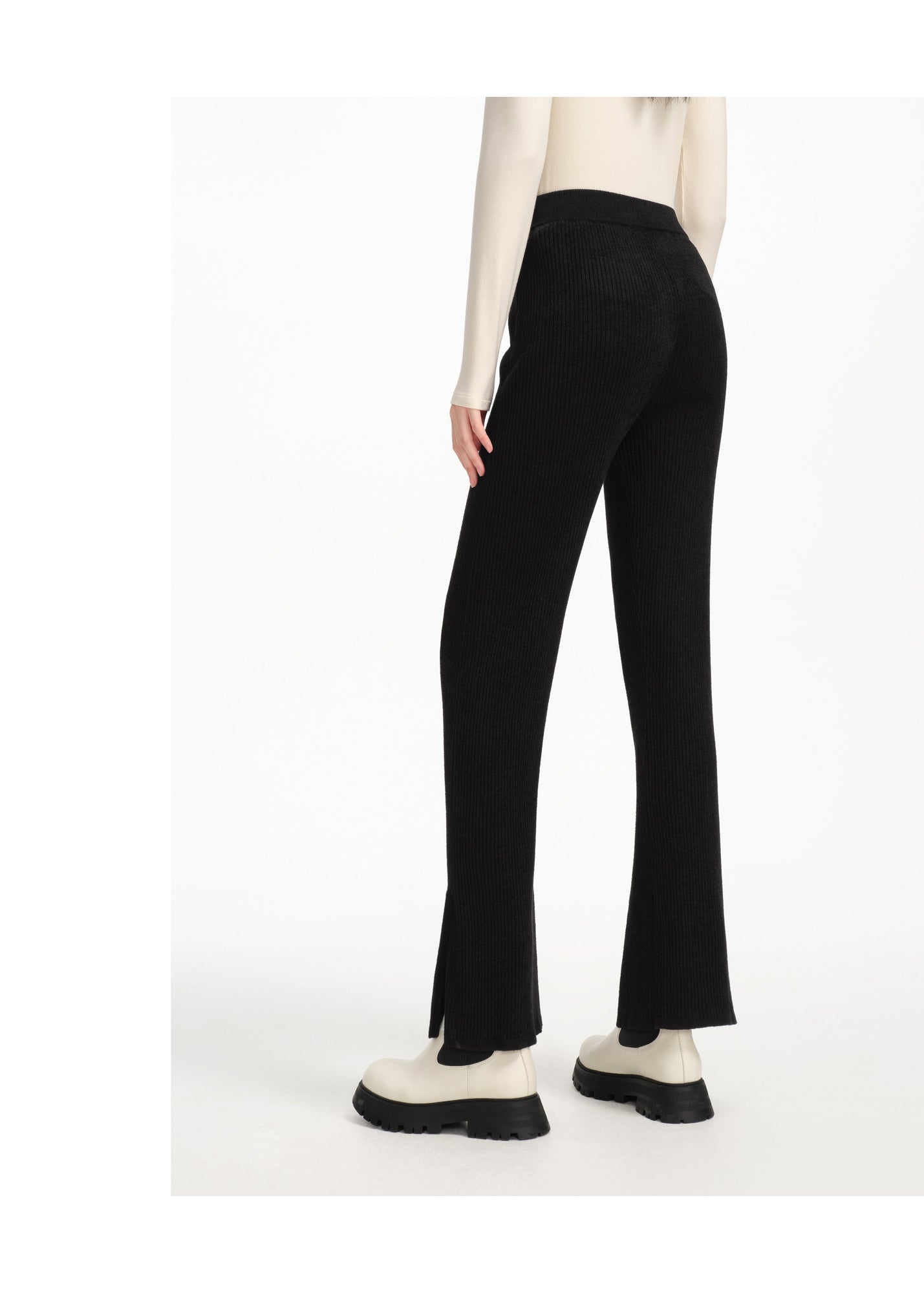 Straight-leg Knitted Skirt | Black