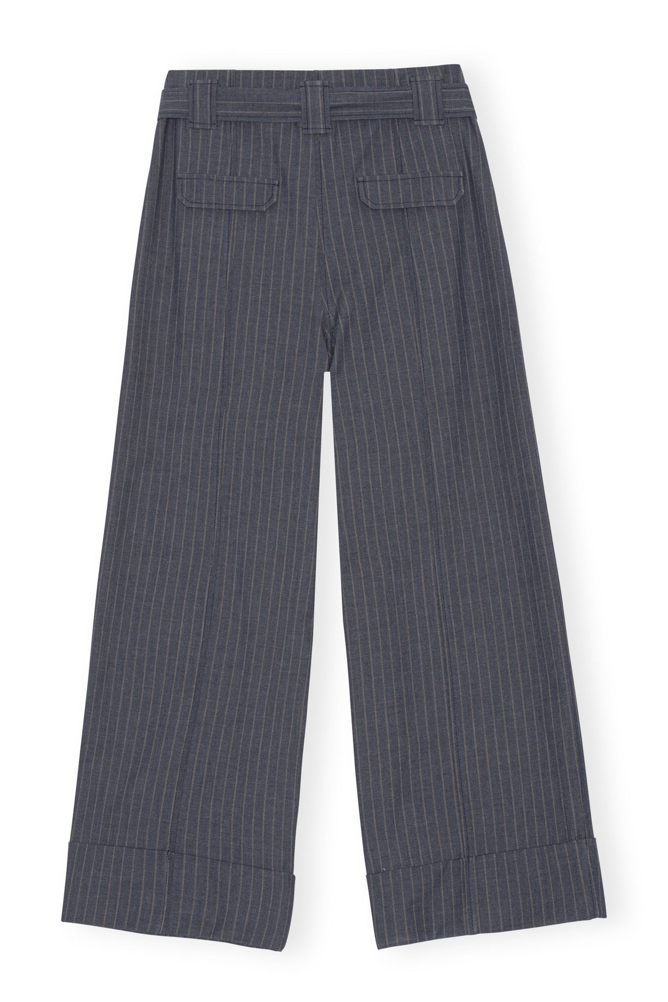 Stripe Wide Leg Trousers | Sky Captain