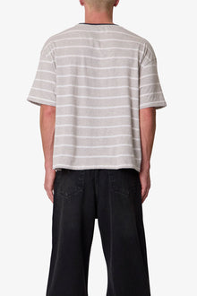 Striped Requiem Tee | Grey/White