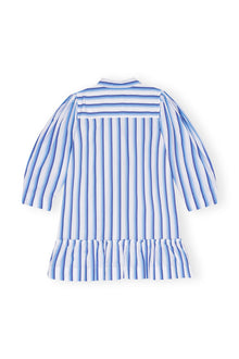 Striped Cotton Mini Shirt Dress | Silver Lake Blue