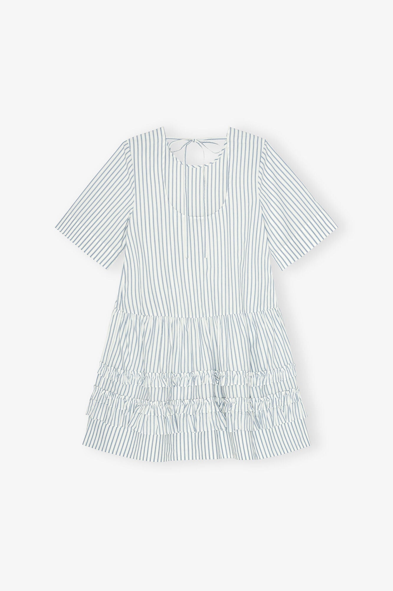 Striped Organic Cotton Mini Dress | Egret