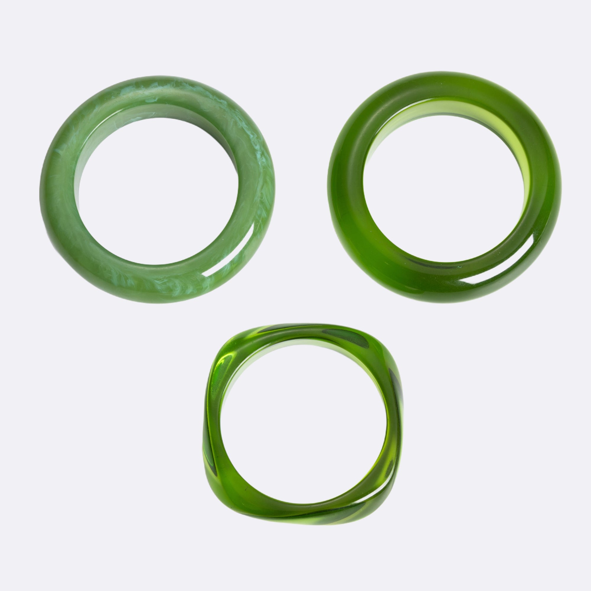 Formentera Bangle Set | Set of 3 Bangles | Shades of Green