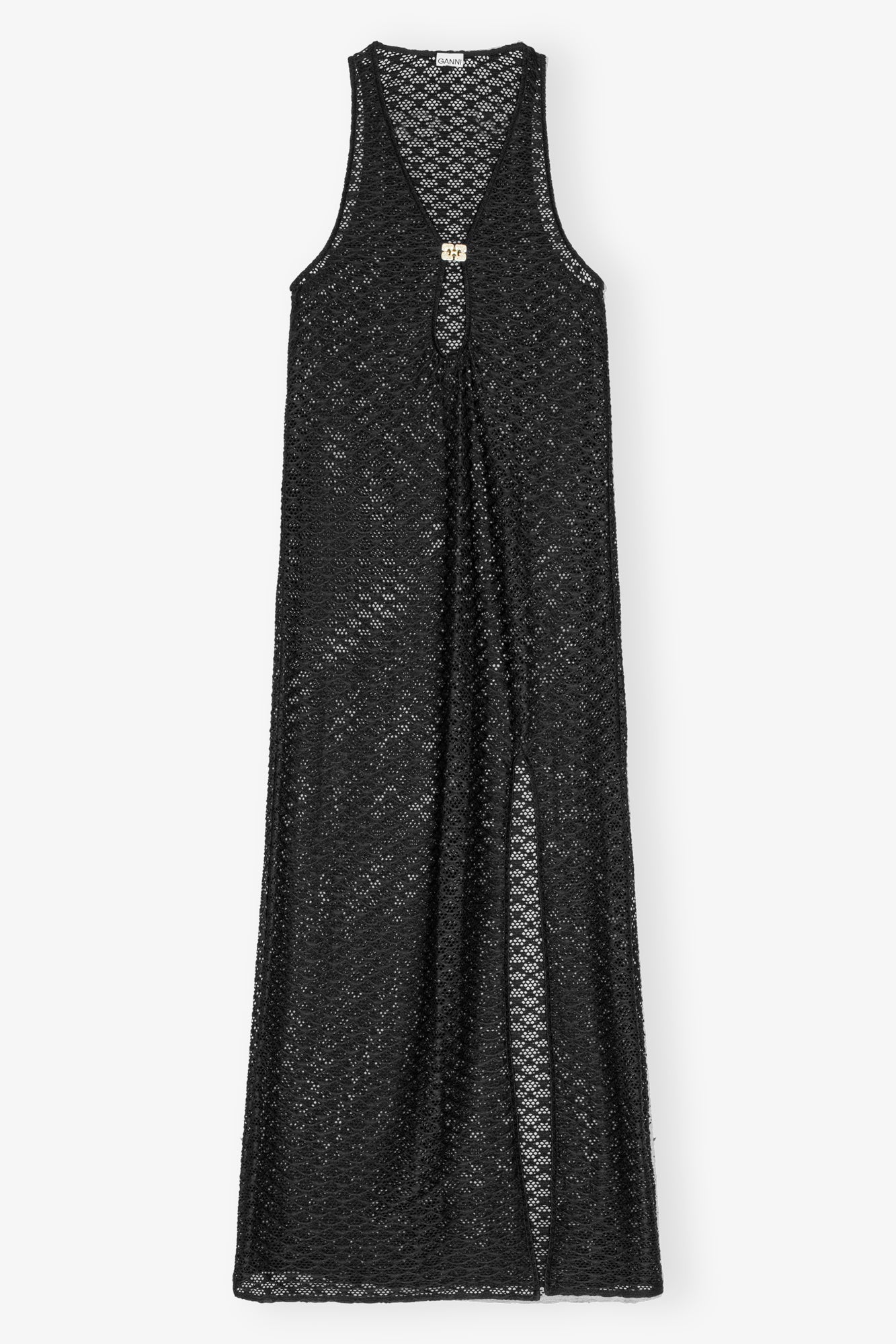 Mesh Lace Long Dress | Black