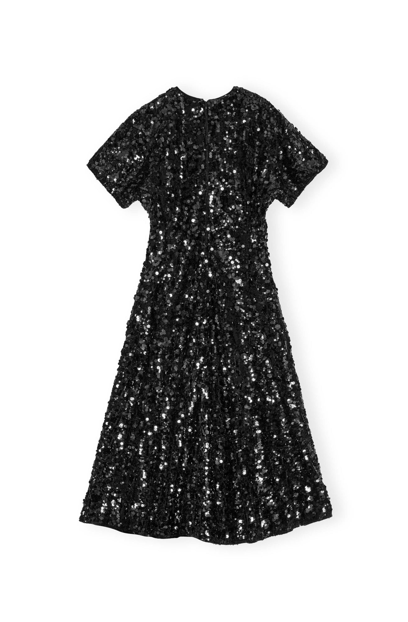 Velvet Sequins Long Dress | Black