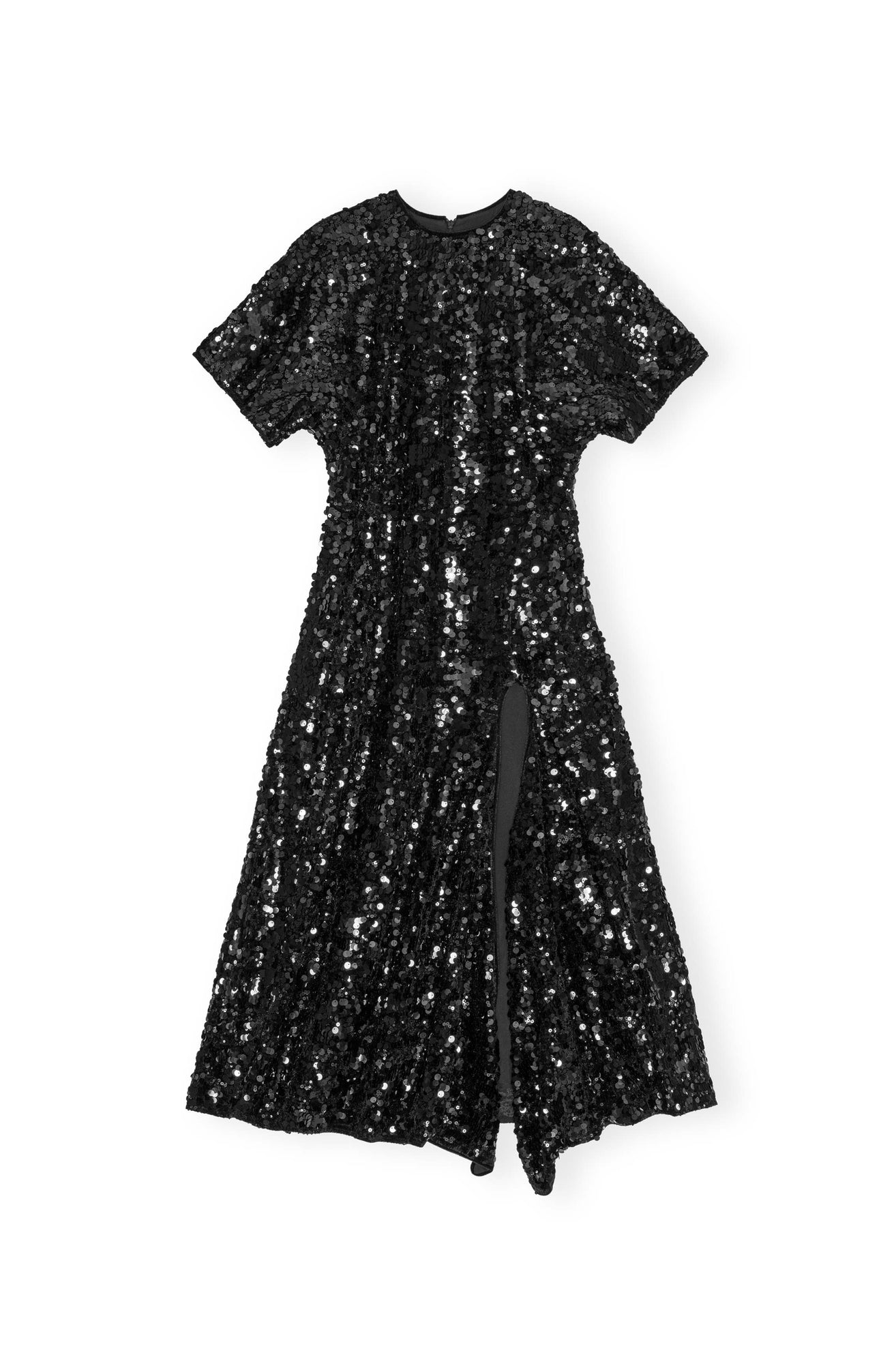 Velvet Sequins Long Dress | Black
