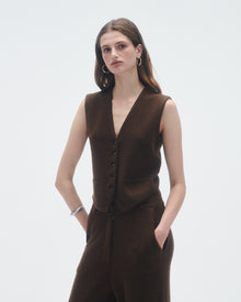 Womens | Tailored Vest | Chestnut
