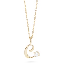 Teeny Pearl Cursive Initial Necklace