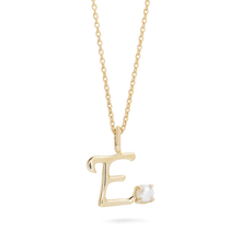 Teeny Pearl Cursive Initial Necklace