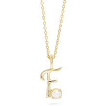 Teeny Pearl Cursive Initial Necklace