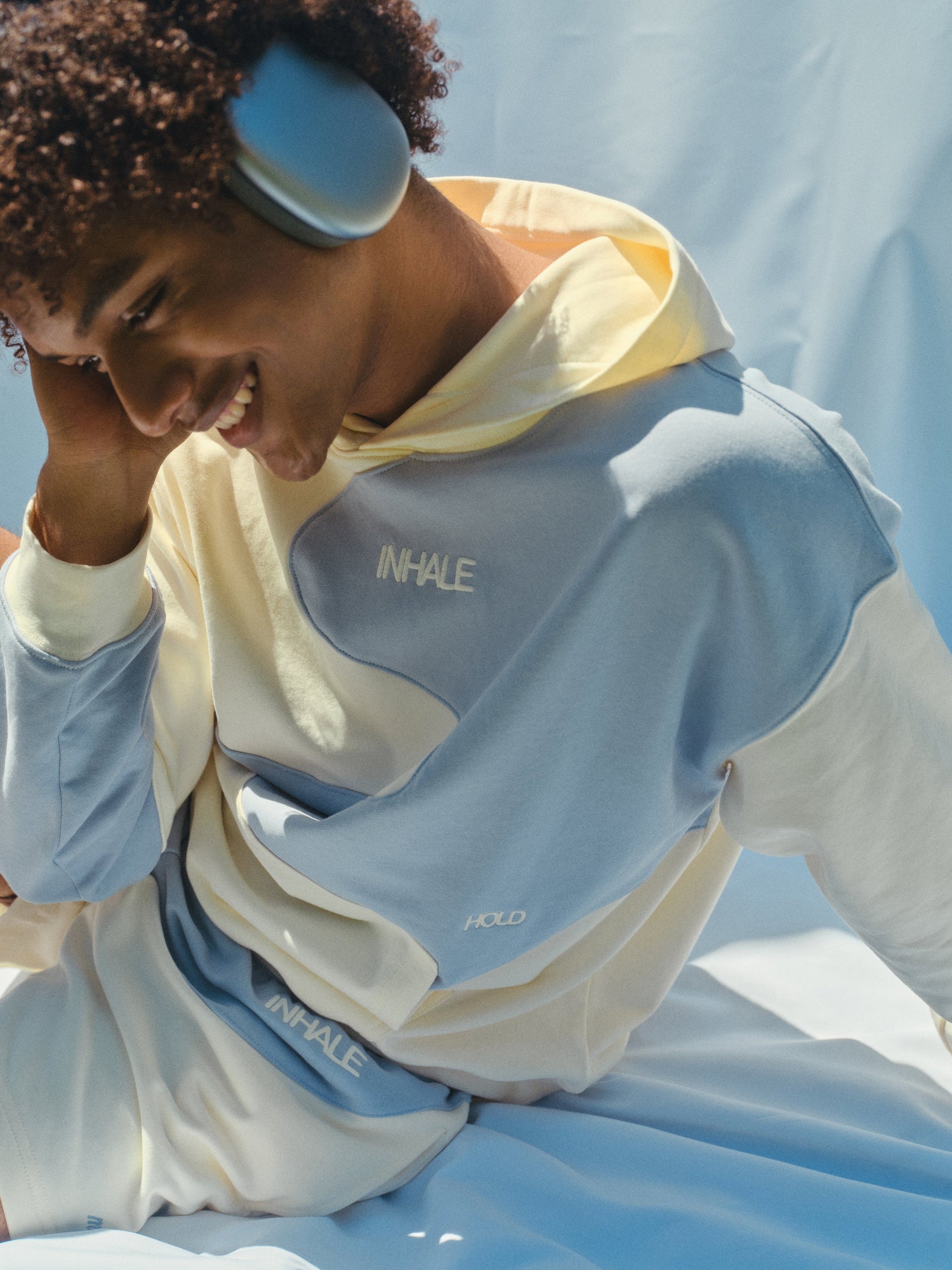 Inhale Exhale Hoodie | Pearl x Sky Blue