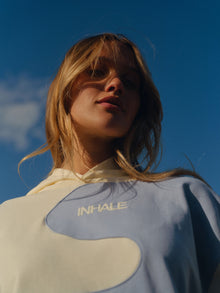 Inhale Exhale Hoodie | Pearl x Sky Blue