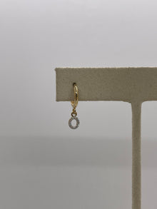Lowercase Pave Initial Huggies | 10K Yellow Gold | 0.03CTW (Approx) Round White Diamond