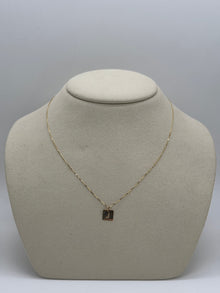 Cut Out Initial Tag Necklace | 10K Solid Yellow Gold