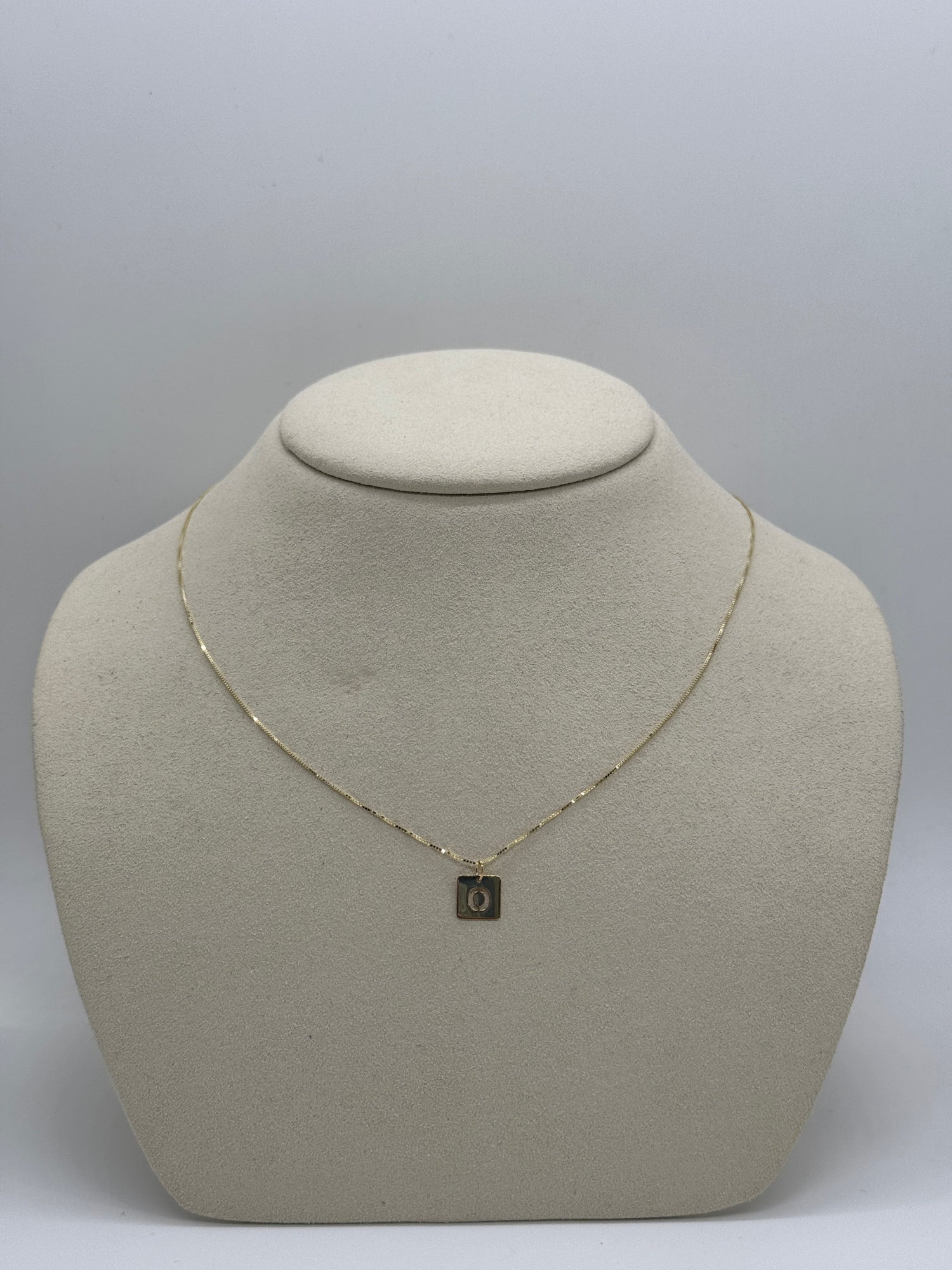 Cut Out Initial Tag Necklace | 10K Solid Yellow Gold