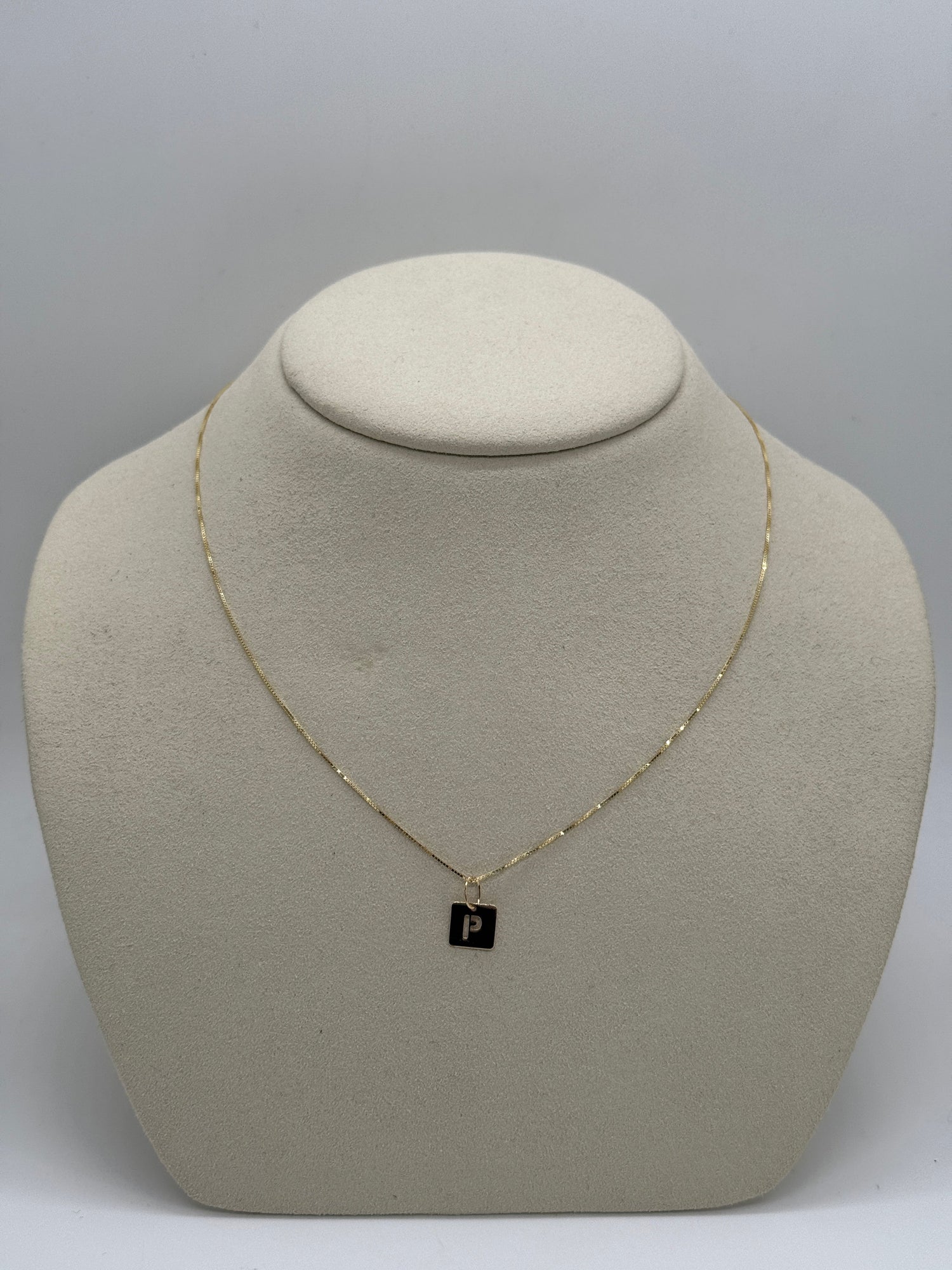 Cut Out Initial Tag Necklace | 10K Solid Yellow Gold