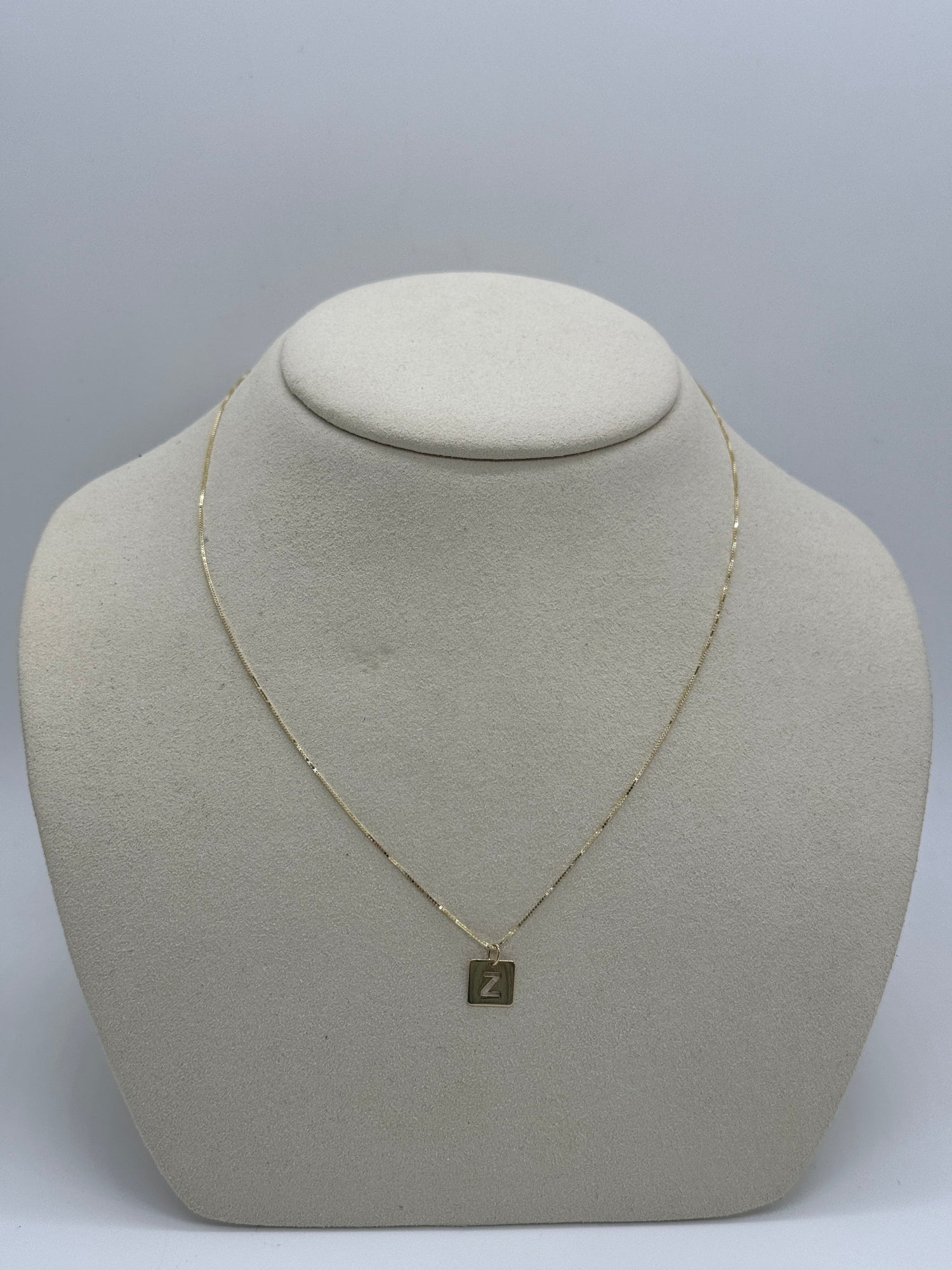 Cut Out Initial Tag Necklace | 10K Solid Yellow Gold