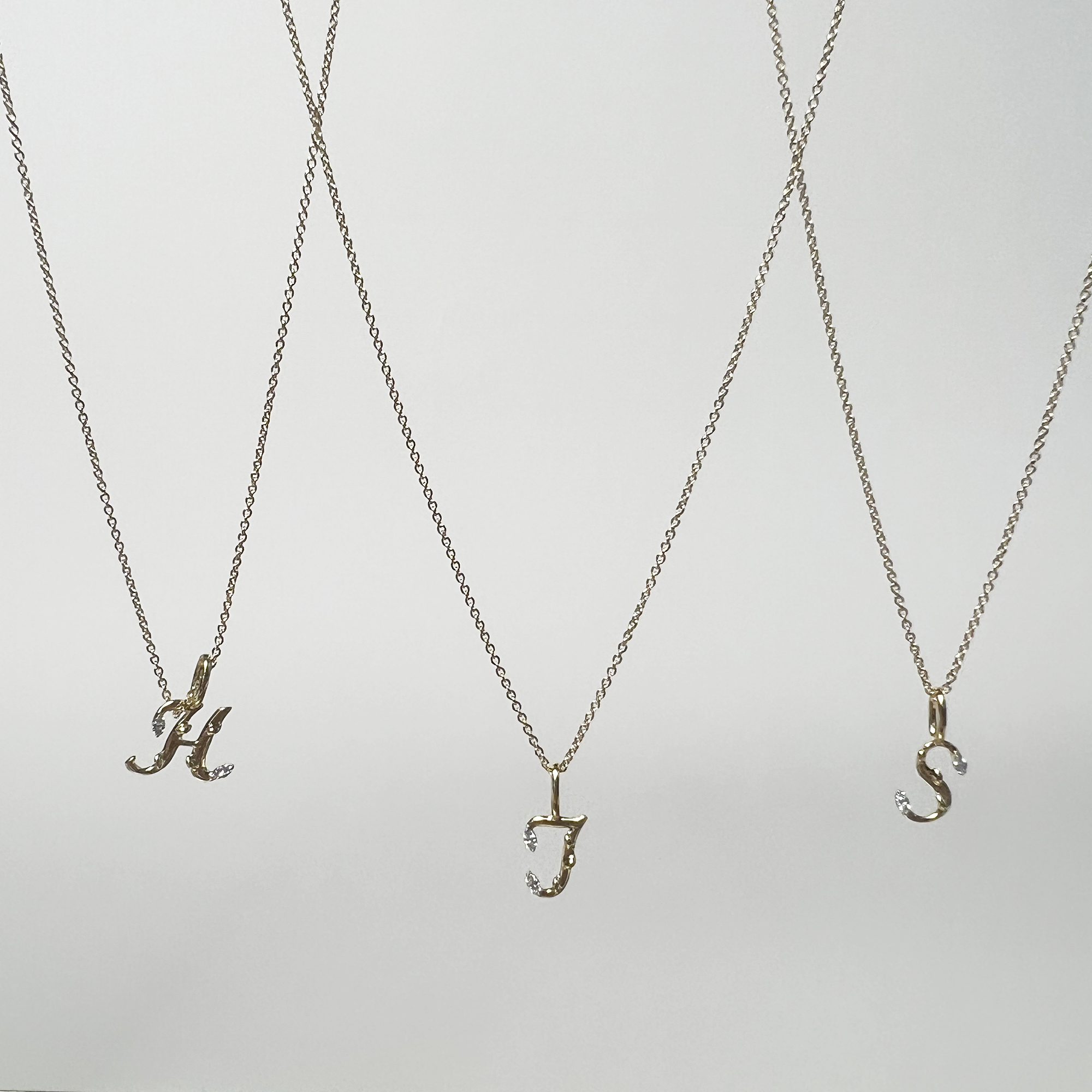 Secret Garden Initial Necklace | 10K Yellow Gold | 0.032 CTW (Approx) White Diamond