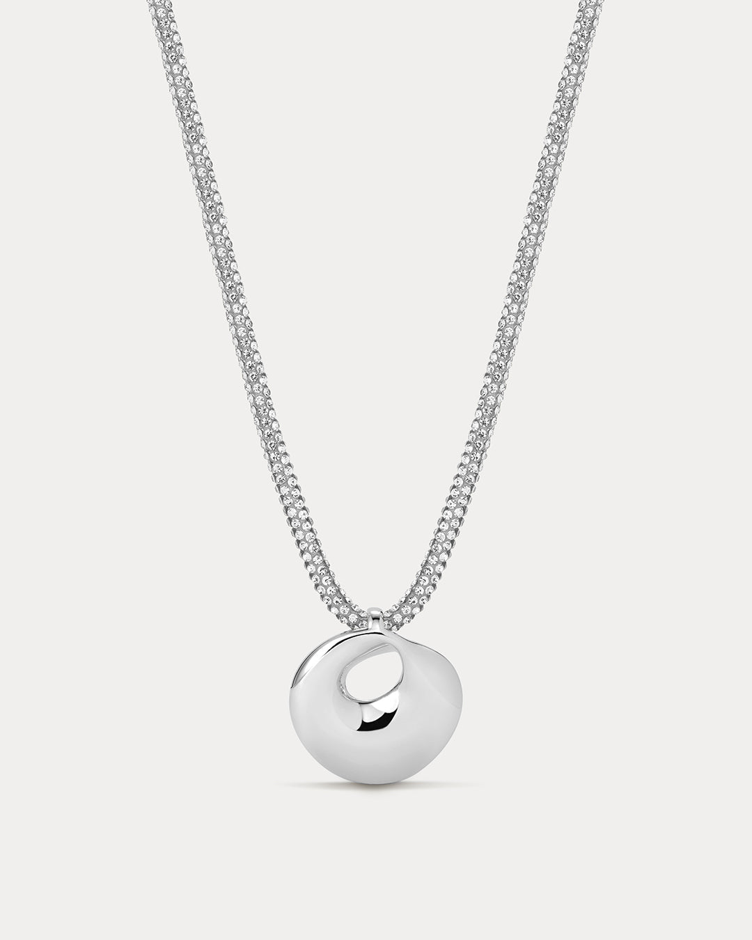 The Mercury Disc Sparkle Necklace | Silver