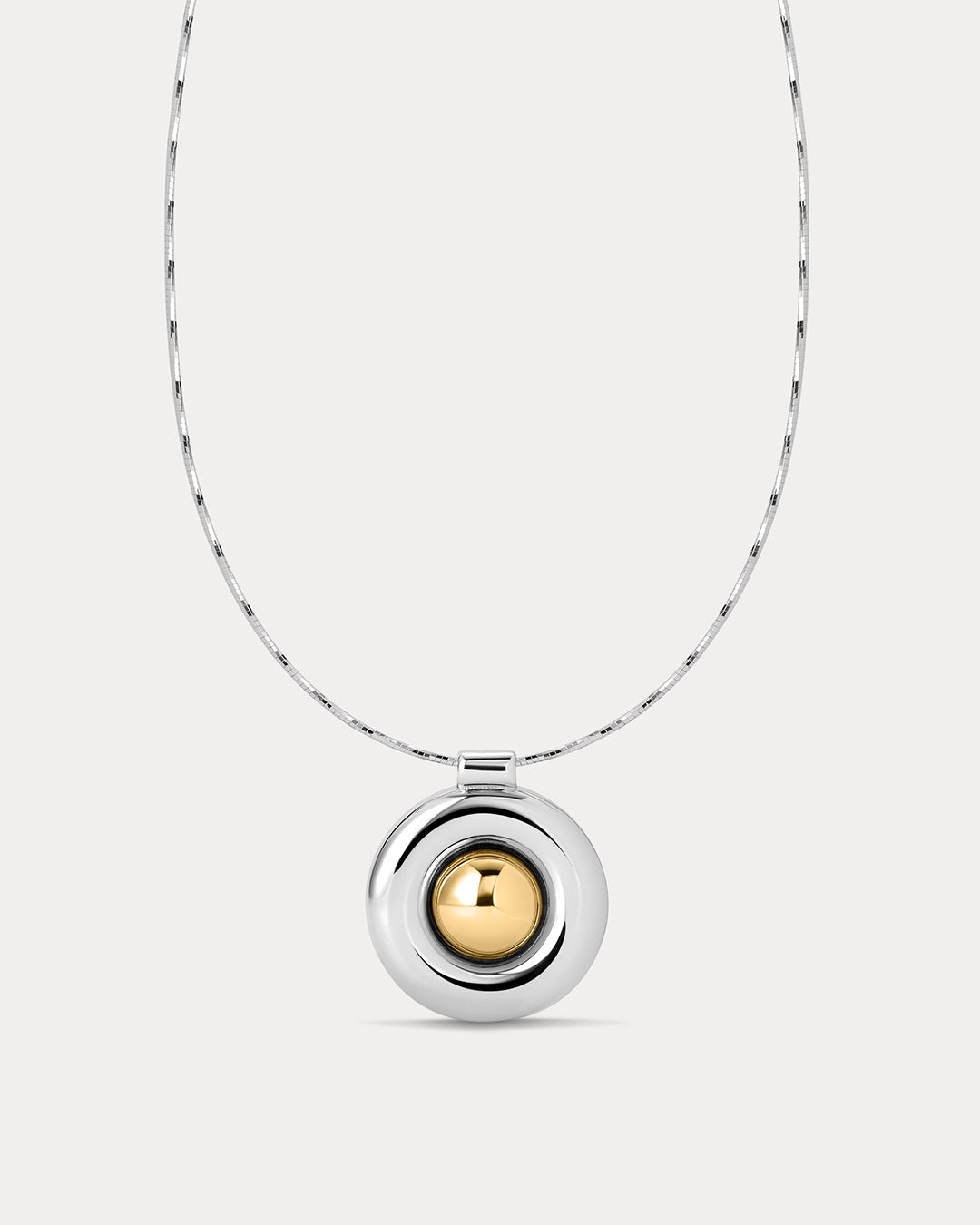 The Chrome Orb Pendant Necklace | Silver