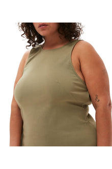 Taffeta Mix Open Back Dress | Aloe