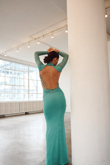 Salome Beaded Dress | Teal