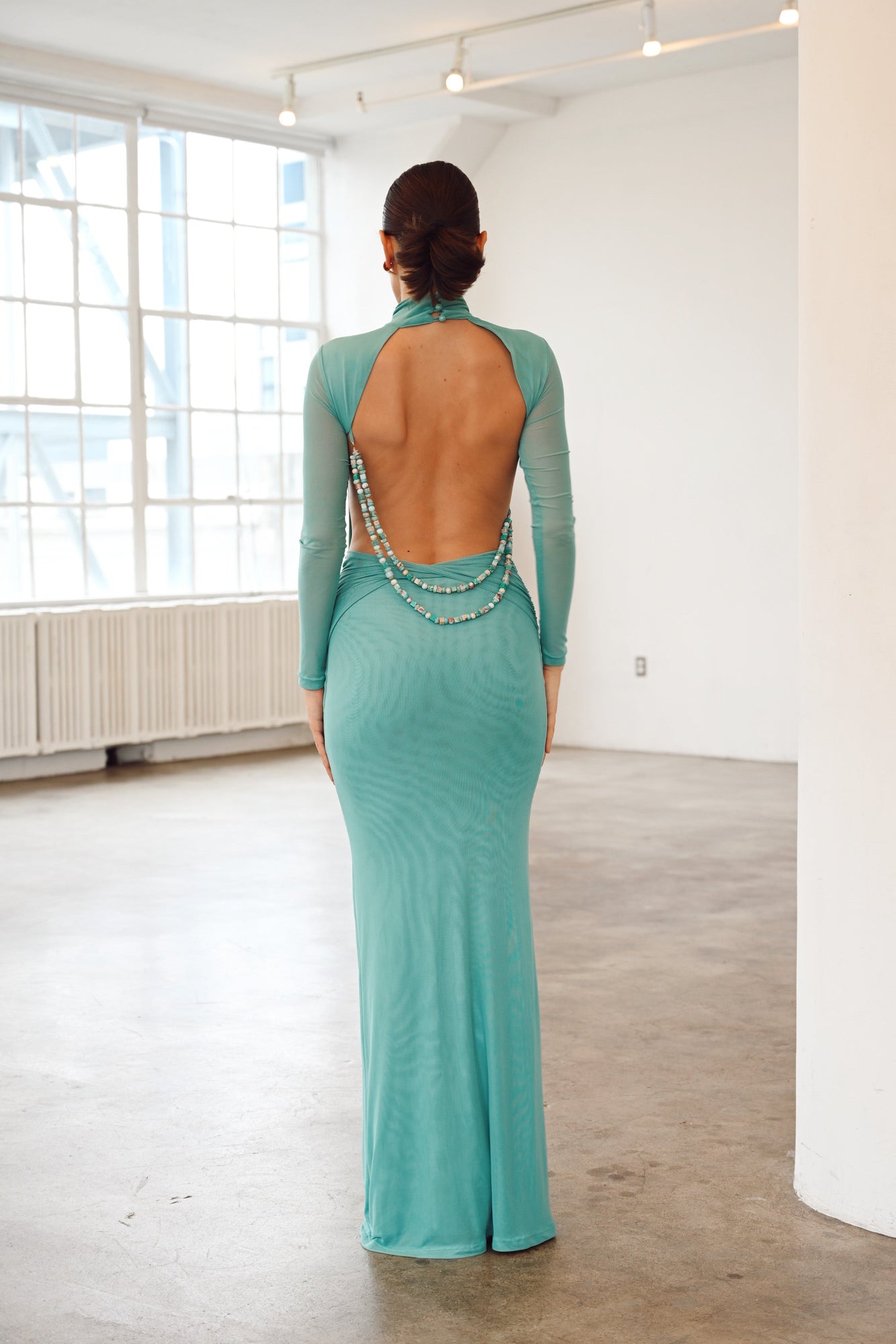 Salome Beaded Dress | Teal