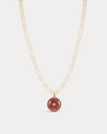 The Cote d'Azur Pendant Necklace | Rose Quartz/Cubic Zirconia | Gold