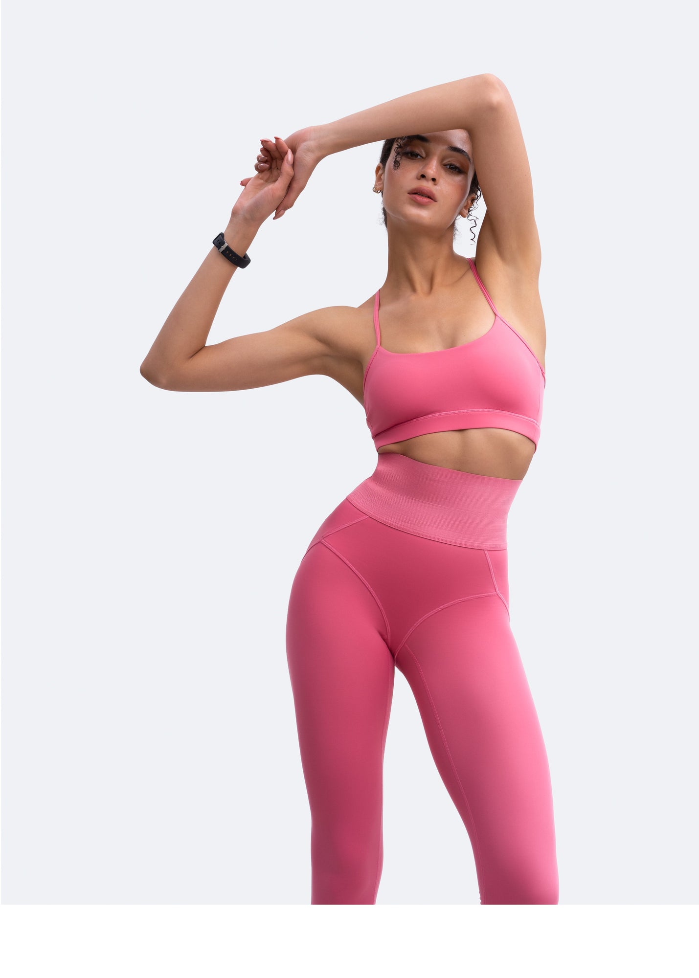 Thin Straps Seamless Sports Bra | Pink