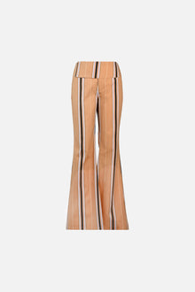 Tilly Cotton Trouser | Camel Striped