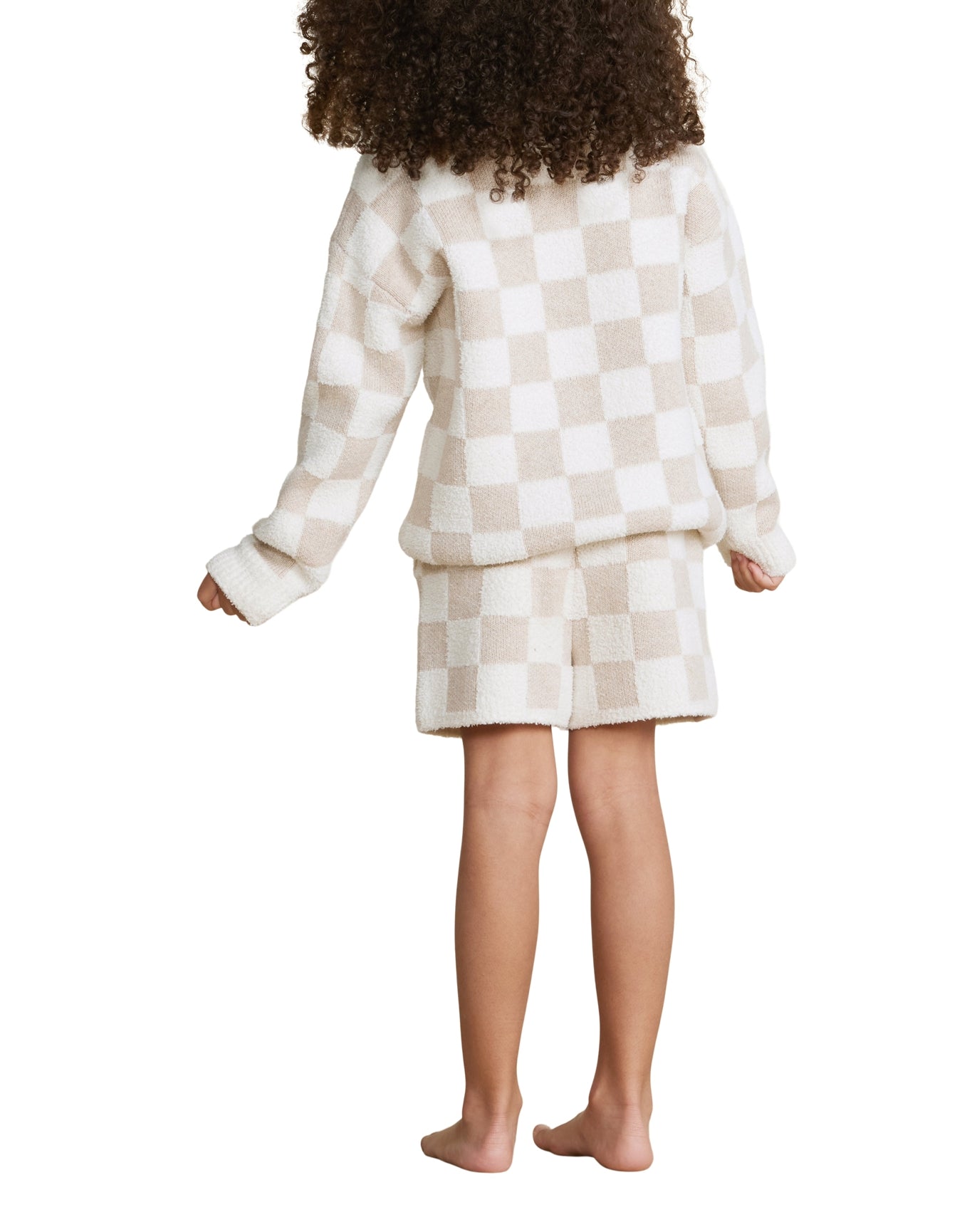 Toddler | Cozychic Cotton Checkered Short | Oatmeal-Cream