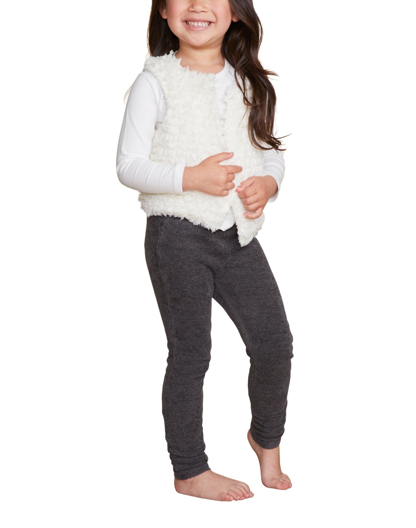 Toddler | Cozychic Loop Fringe Vest | Cream